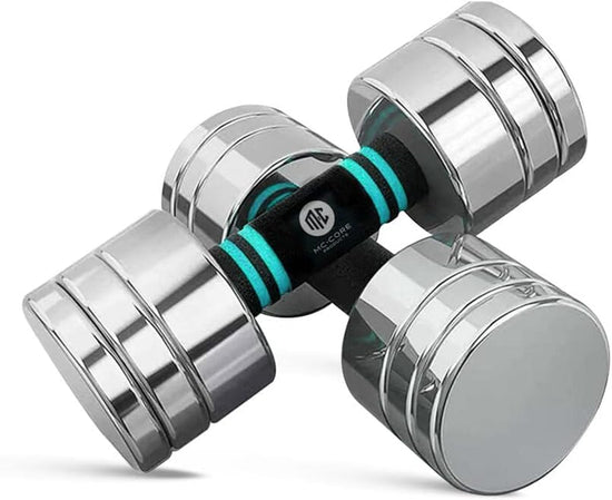 Mc-Core Products Blue Mccore Adjustable Dumbbell Set - 11 22 Lbs Dumbbells, Weights for Home or Office Use, Portable Sets, Soft Grip Weight Comfort, Dumbbells Set | Blue Dumb Bells