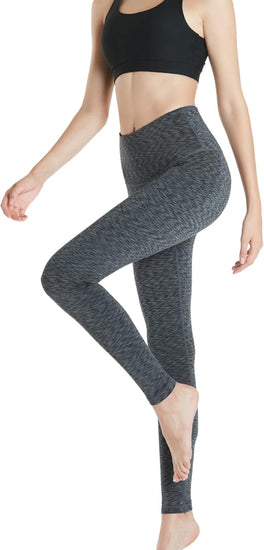 Women'S Thermal Tummy Control Yoga Pants with Pockets, High Waist Warm Fleece Lined Leggings, Winter Workout Running Tights