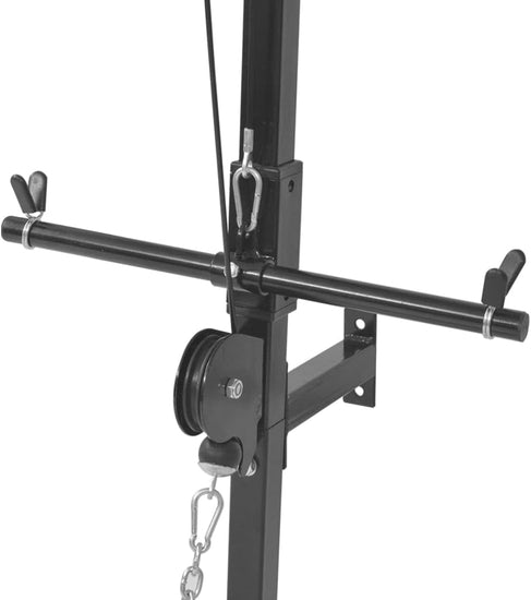 Wall-Mounted Home Gym - Dual Pulley Training System with Lat Pull-Down and Low Pull-Up Bars - Steel Construction Supports up to 120 Kg.