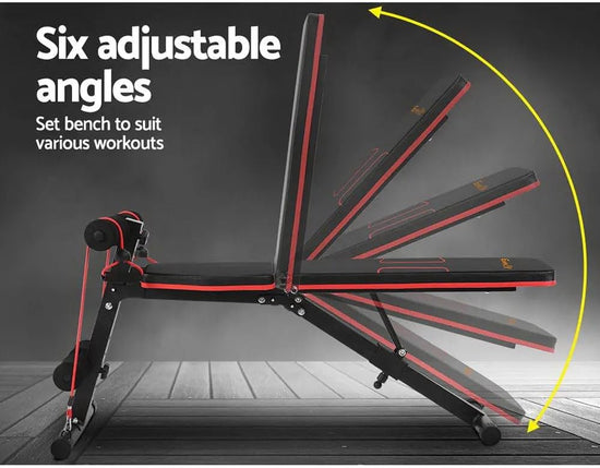 Weight Bench Multi Station Press Barbell Home Gym FID Chair Flat Incline Decline Toning Exercise Equipment Military Row Leg Extension Preacher Curl