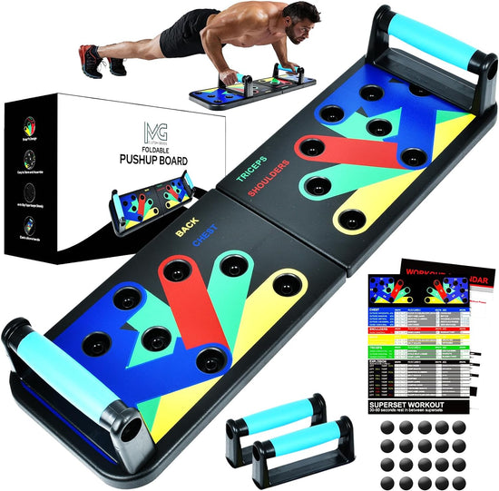 MG Push up Board for Men & Women, Multi-Function Foldable Pushup Board, Muscle Max Push up Board for Floor, Fitness Strength & Exercise Training Equipment for Home Workout