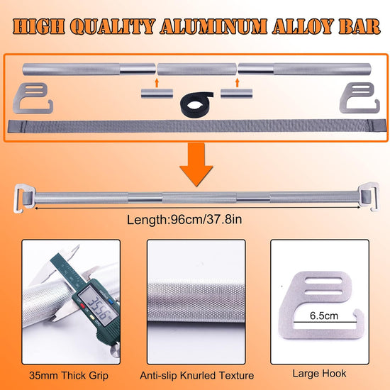 Fitness Resistance Band Exercise Bar Large Hook Heavy Duty Bar