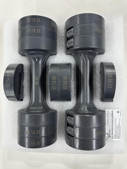 Adjustable Dumbbells Hand Weights Set:  4 in 1 Weight Adjustment Each 2Lb 3Lb 4Lb 5Lb Free Weights Fast Adjust Dumbbell Weight Set of 2 for Women Men Home Gym Workout Strength Training