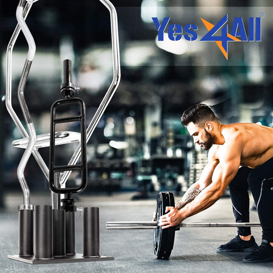 Barbell Holder Vertical Storage Rack, Home Gym Organizer, Barbell Storage Rack Fit 2-Inch Olympic Bars, Curl Bars, Triceps Bars, Dumbbell Handles.