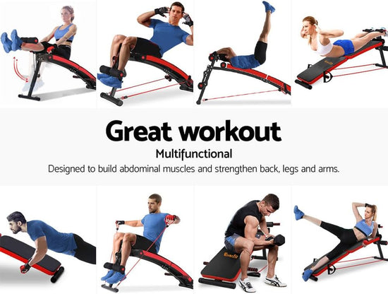 Weight Bench Incline Gym Sit up FID Benches Press Weights Exercise Fitness Equipment Home Workout Fits for Multi Station Smith Machine, with 100Kg Capacity and 7 Adjustable Height