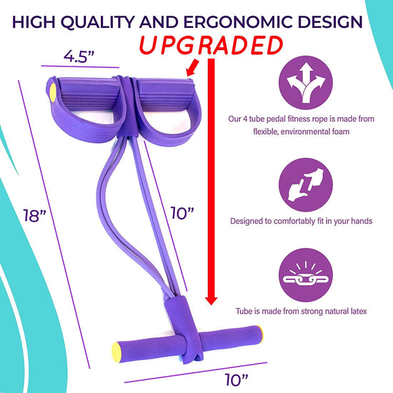 Pedal Resistance Band - Natural Latex Bodybuilding Expander - Exercise Sit up Equipment - Tension Band for Stomach, Arms, Legs, Abdomen - Yoga Stretching - Stomach Exercise Equipment - Tummy Trimmer