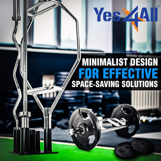 Barbell Holder Vertical Storage Rack, Home Gym Organizer, Barbell Storage Rack Fit 2-Inch Olympic Bars, Curl Bars, Triceps Bars, Dumbbell Handles.