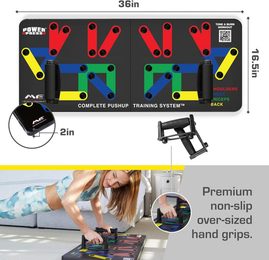 Push up Board – Home Workout Equipment, Push up Bar with 30+ Color Coded Combo Positions for Exercise – Portable Gym Accessories for Men and Women, Strength Training Equipment, Original