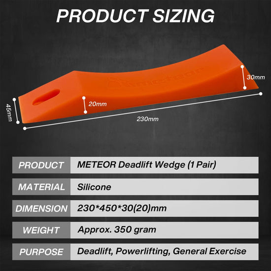 Meteor Deadlift Silicone Wedge (1 Pair) - Non-Slip Deadlift Pad, Barbell Pad, a Barbell Jack Alternative for Safe Loading/Unloading - Essential for Weightlifting, Crossfit & Home Gym