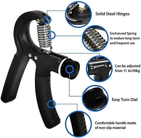 Hand Grip Strengthener Adjustable Resistance 22-130 Lbs (10-60Kg) - Fitness Equipment Spring Loaded for Muscle Recovery Hand Gripper Trainer, Exerciser, Strengthen Grip, Hand Squeezer, Forearm Grip, Hand Exercise, Gripper, Finger Strengthener