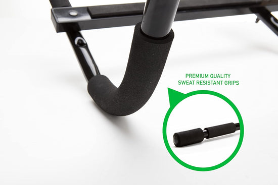 Multi-Grip Chin-Up/Pull-Up Bar Full Body Trainer Doorway Heavy-Duty Multi-Purpose Workout Bar for Home Gym, Perfect for Pushups, Pullups and More, Black