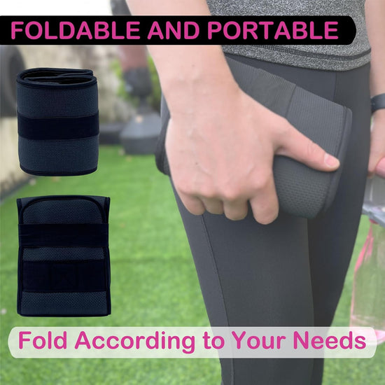 Hip-Thrust-Belt, Foldable Hip-Thrust-Band for Dumbbells, Kettlebells, or Plates, Hold up to 300 Lbs Weights with Slip-Resistant Padding for the Gym and Home Workouts