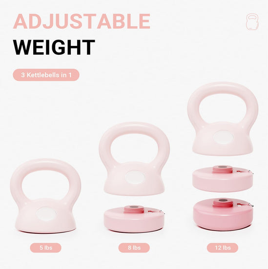 Kettlebell Sets Adjustable Weights Kettlebells 3-In-1 Kettlebells (5Lbs 8Lbs 9Lbs 12Lbs) Strength Training Weights Set for Home Gym Suitable for Beginners & Women& Men