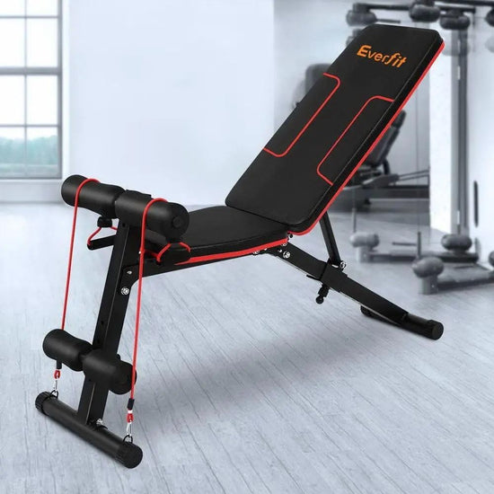 Weight Bench Multi Station Press Barbell Home Gym FID Chair Flat Incline Decline Toning Exercise Equipment Military Row Leg Extension Preacher Curl