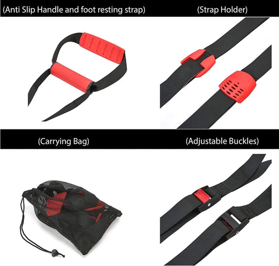 Bodyweight Training Fitness Kit Include Cylinder Handles,Straps for Door Anchor Point for Adjustable Height Full Body Training Equipment V1