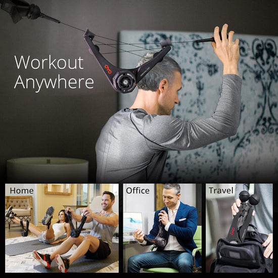 OYO Personal Gym - Full Body Portable Gym for Home, Office & Travel Fitness - Patented Spiraflex Strength Training Technology Used by NASA