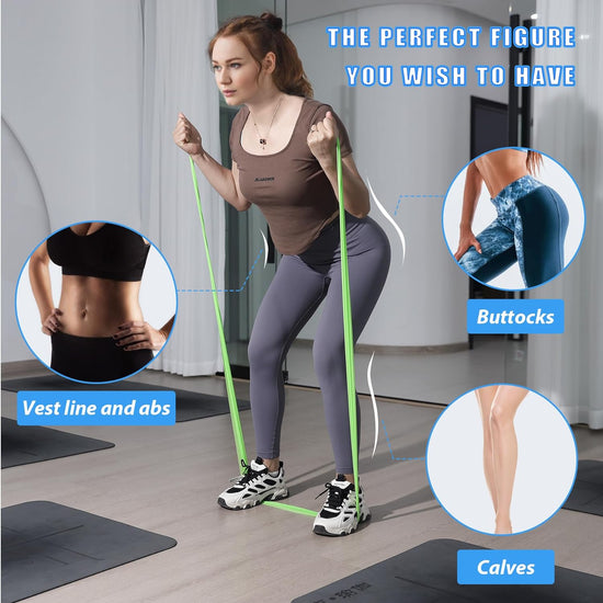 Resistance Bands for Working Out Women and Men, Physical Therapy Bands, Elastic and Exercise Bands Set for Stretching, Suitable for Rehab, Yoga, Pilates, Gym, Home Exercise