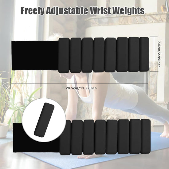 Adjustable Silicone Weighted Bracelet Wrist & Ankle Weights Bangles, Set of 2(1Lb Each) for Women and Men - Home Gym Workout, Walking, Running, Pilates, Yoga, and Strength Training
