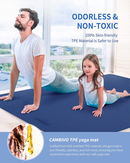 Large Yoga Mat (183 X 114Cm; 6Mm Thick) Extra Wide Workout Mat for Men and Women, Yoga Mat Thick Exercise Mats for Home Workout, Yoga, Pilates
