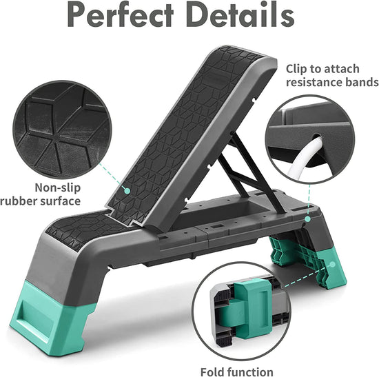 Multifunctional Aerobic Deck with Cord Workout Platform Adjustable Dumbbell Bench Weight Bench Professional Fitness Equipment for Home Gym