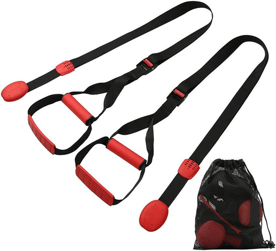Bodyweight Training Fitness Kit Include Cylinder Handles,Straps for Door Anchor Point for Adjustable Height Full Body Training Equipment V1