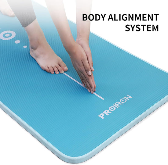 Yoga Mat Eco Friendly NBR All-Purpose 10Mm Thick Non-Slip Exercise Mat High Density Anti-Tear Pilates Mat with Carrying Strap for Yoga Pilates and Gymnastics - 183Cm X 66Cm X 1Cm - 4 Colours(Only Official Brand : )