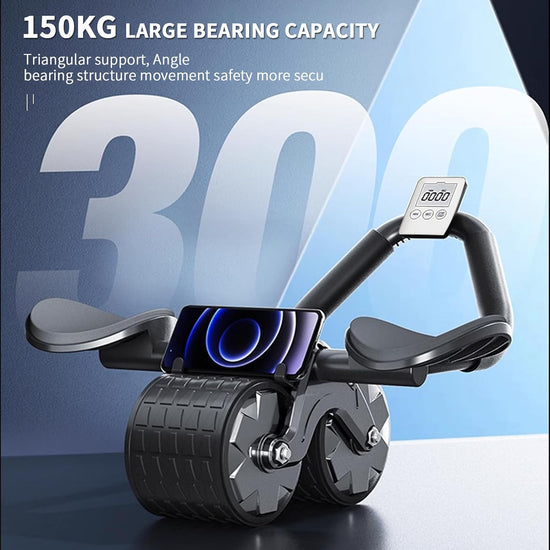 Ab Roller Wheel,Elbow Support Ab Wheel Roller Automatic Rebound Ab Workout Equipment for Core Workout,Core Strength Training Wheel with Time for Home Gym Core Workout