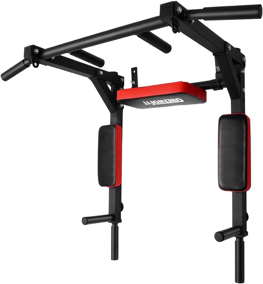Multifunctional Wall Mounted Pull up Bar Chin up Bar Dip Station for Indoor Home Gym Workout, Power Tower Set Training Equipment Fitness Dip Stand Supports to 440 Lbs OT126