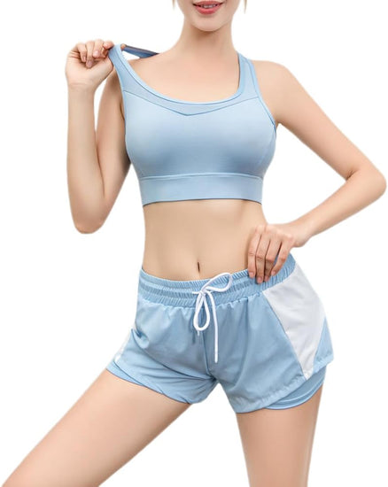 Workout Sets for Women 5 Piece Yoga Exercise Gym Outfits Sport Running Athletic Clothing Set Tracksuits Activewear
