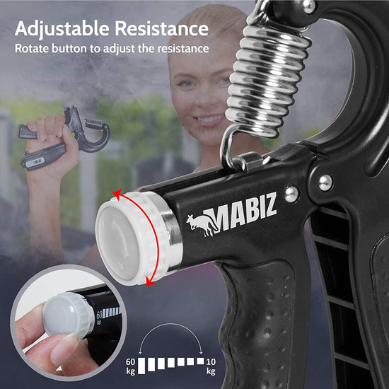 Hand Grip Strengthener(10-60Kg)-Premium Quality Forearm Strengthener with Adjustable Resistance, Intelligent Counting, Nonslip Ergonomic Handle for Athletes, Musicians, Rock Climbers and Therapy Workout