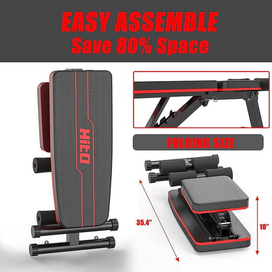Weight Bench, Adjustable Weight Bench, Strength Training Benches for Full Body Workout & Home Gym with Resistance Bands