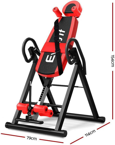Inversion Table, Folding Gravity Tables Back Stretcher Exercise Bench Upside down Machine Inverter for Backs Pain Fitness Gym Equipment Home Workout, 120Kg Weight Capacity Black