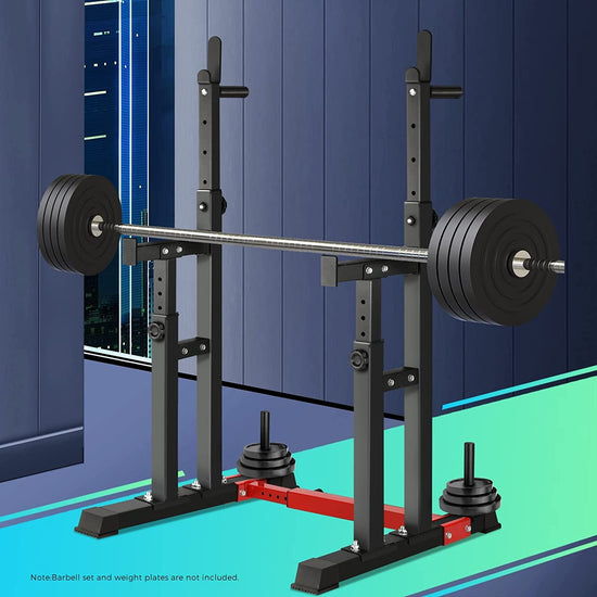Squat Rack Adjustable Weight Bench Press Barbell Bar Stand Lifting Dipping Station Strength Training Equipment,Home Gym Systems for Exercise and Fitness,Black