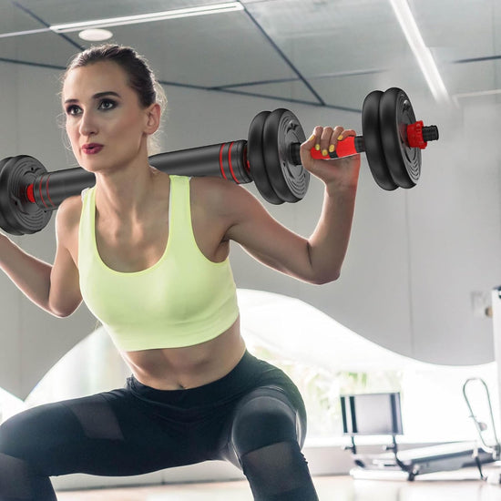 8 in 1  Adjustable Dumbbells Weights Set, Weight Set Used as Dumbbell, Two-Handle Kettlebell, Macebell, Push up Stand, Barbell, Kettlebell, Roller Wheel for Home Gym Training