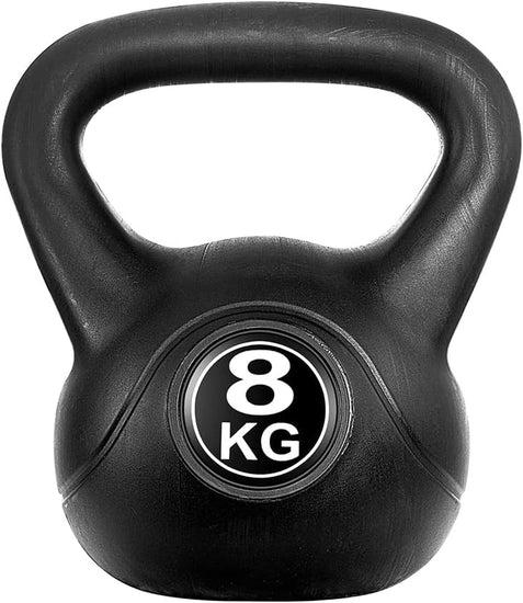 Kettlebell, 2/4/6/8/12/16Kg Kettlebells Weights Strength Training Kettle Bell Workout Exercise Fitness Equipment for Home Gym, with Anti-Slip Carry Handle and Stable Base Black