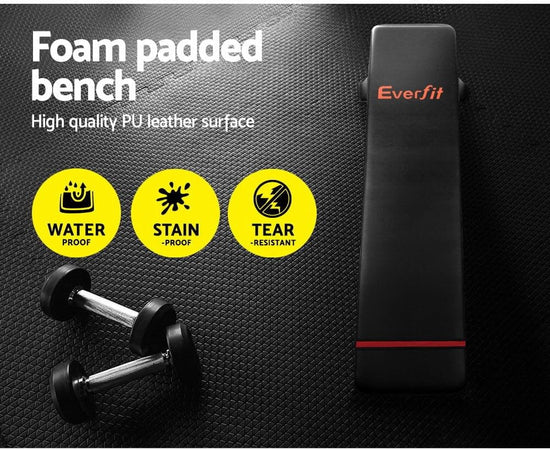 Weight Bench Flat Gym Benches Press Weights Exercise Fitness Equipment Home Workout Fits for Multi Station Smith Machine, with 300Kg Capacity and Feet Protection, 103 X 35 X 45Cm