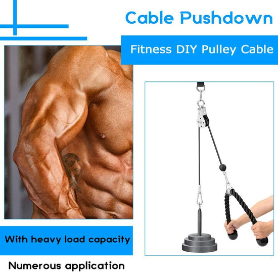 Fitness LAT Pulley System Cable Machine Attachment with Loading Pin for Pull down Pull up Crossover DIY Garage Gym Equipments by