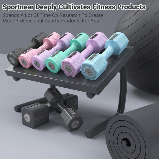 Adjustable Dumbbells Hand Weights Set:  4 in 1 Weight Adjustment Each 2Lb 3Lb 4Lb 5Lb Free Weights Fast Adjust Dumbbell Weight Set of 2 for Women Men Home Gym Workout Strength Training