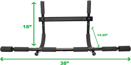 Multi-Grip Chin-Up/Pull-Up Bar Full Body Trainer Doorway Heavy-Duty Multi-Purpose Workout Bar for Home Gym, Perfect for Pushups, Pullups and More, Black