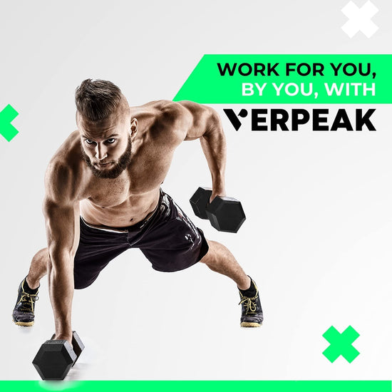 Rubber Hex Dumbbell, Weight Lifting and Strength Training Workout, Fitness Home Gym Sports Equipment Set, 5KG to 30KG, Available in Pair or Single Piece