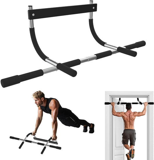 Pull-Up Bar Doorway Portable Chin-Up Bar Home Fitness Bar Upper Body Fitness Workout for Indoor Home Gyms Max Load 150Kg Black
