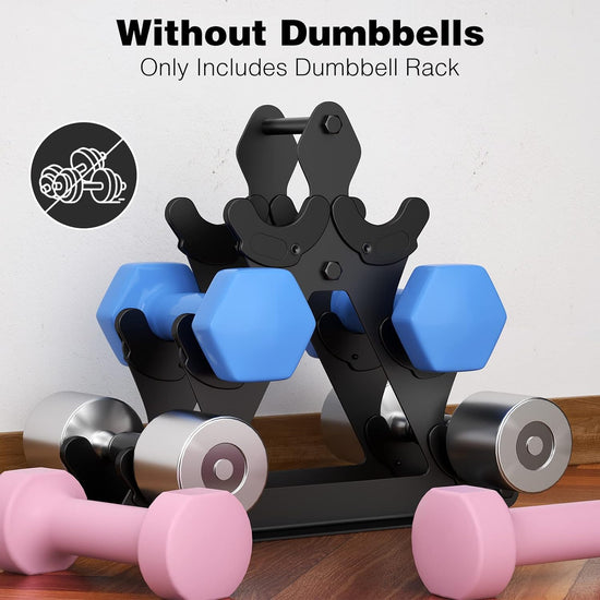 3 Tier Weight Rack for Dumbbells - Compact Holder Small Dumbbell Stand Only Works 1-15 LBS, Metal Weights Organizer Designed Child Women Home Gym Exercise