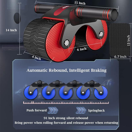 Automatic Rebound Abdominal Wheel,Ab Roller Workout Equipment for Abdominal Core Strength Training,Springback Wheels Roller Domestic Abdominal Exerciser with Knee Mat Ab Roller Wheel at Home Gym