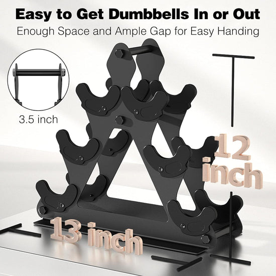 3 Tier Weight Rack for Dumbbells - Compact Holder Small Dumbbell Stand Only Works 1-15 LBS, Metal Weights Organizer Designed Child Women Home Gym Exercise