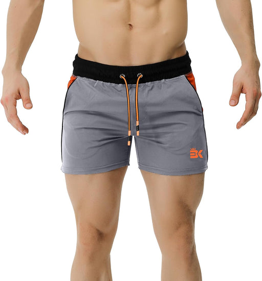 Men'S Gym Sport Shorts, Lightweight Workout Fitness Running Shorts 5" Quick Dry Exercise Bodybuilding Shorts Zip Pocket