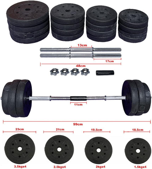 Dumbbell Barbell Set Adjustable Weights Workout Body Building Fitness Exercise Home Gym