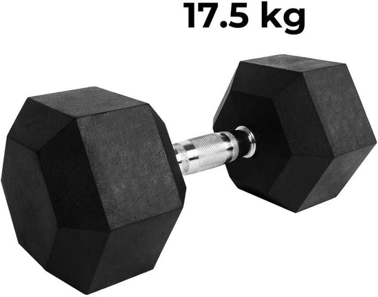 Rubber Hex Dumbbell, Weight Lifting and Strength Training Workout, Fitness Home Gym Sports Equipment Set, 5KG to 30KG, Available in Pair or Single Piece