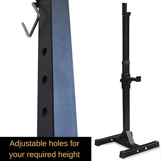 Pair of Adjustable Barbell Squat Rack Stand - High-Quality Olympic Barbell Holder, Power Portable Weight Lifting Standard Barbell Handle for Bench Press, Squats, Overhead Press Fitness Gym Exercise Equipment