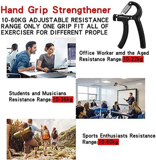 Hand Grip Strengthener Adjustable Resistance 22-130 Lbs (10-60Kg) - Fitness Equipment Spring Loaded for Muscle Recovery Hand Gripper Trainer, Exerciser, Strengthen Grip, Hand Squeezer, Forearm Grip, Hand Exercise, Gripper, Finger Strengthener