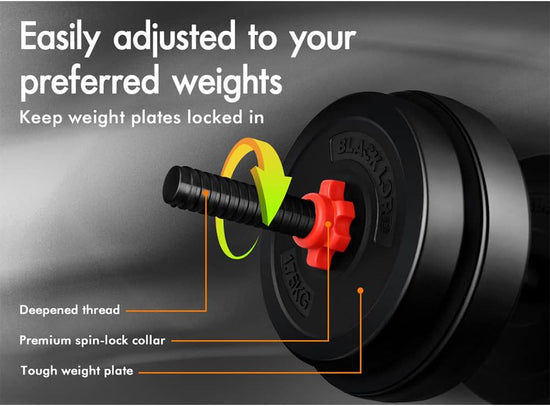 40KG Dumbbell Barbell Set 4-In-1 Standard Weight Plates with Connecting Rod Exercise & Fitness Equipment for Home Gym Body Workouts Strength Training